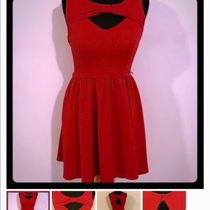 City Studio red sleeveless skater dress w/cut outs